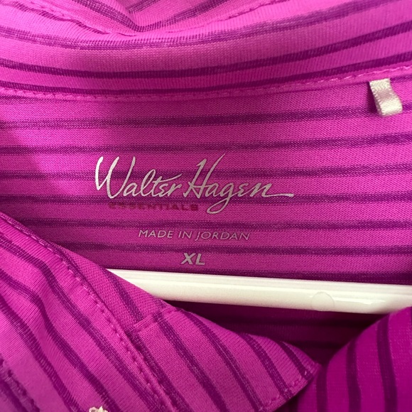 Men’s Walter Hagen Purple Striped Polo - Picture 2 of 3
